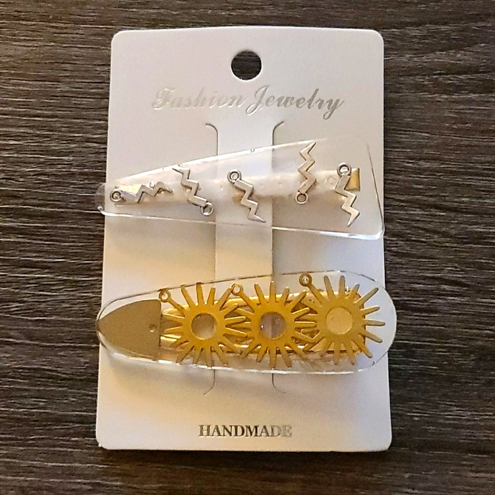 Starburst and Bolts Barrette Set